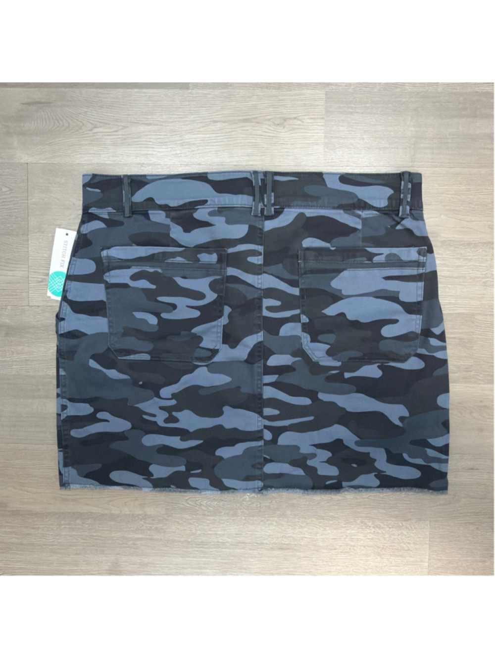 NWT Democracy Clothing "Ab"solution Blue Camouflage Cargo Skirt Sz 14! - Picture 4 of 5
